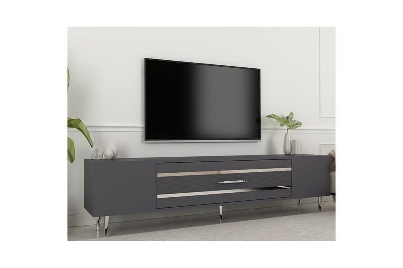 Anira TV-benk 150 cm - Antrasitt/Sølv - Møbler - Mediamøbel & tv møbel - TV-benk & mediabenk