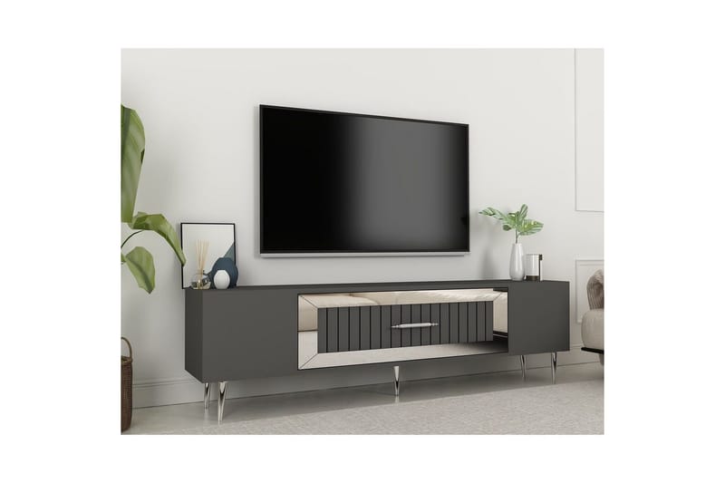 Anira TV-benk 150 cm - Antrasitt/Sølv - Møbler - Mediamøbel & tv møbel - TV-benk & mediabenk