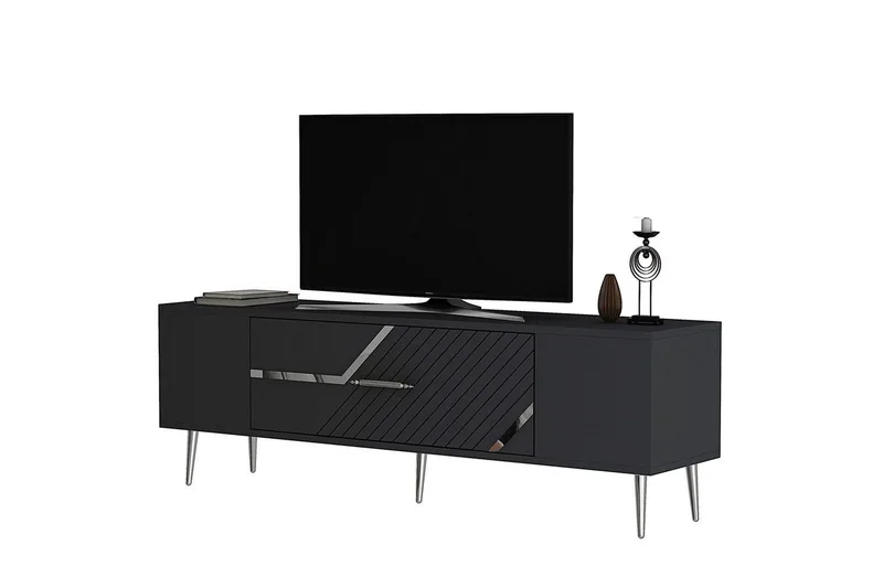 Anira TV-benk 150 cm - Antrasitt/Sølv - Møbler - Mediamøbel & tv møbel - TV-benk & mediabenk