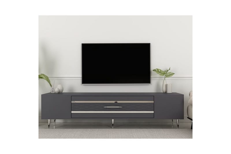 Anira TV-benk 150 cm - Antrasitt/Sølv - Møbler - Mediamøbel & tv møbel - TV-benk & mediabenk