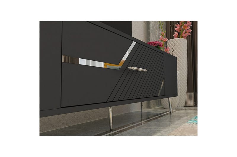 Anira TV-benk 150 cm - Antrasitt/Sølv - Møbler - Mediamøbel & tv møbel - TV-benk & mediabenk