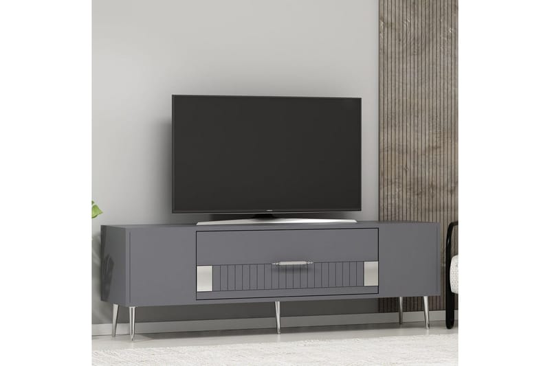Anira TV-benk 150 cm - Antrasitt/Sølv - Møbler - Mediamøbel & tv møbel - TV-benk & mediabenk