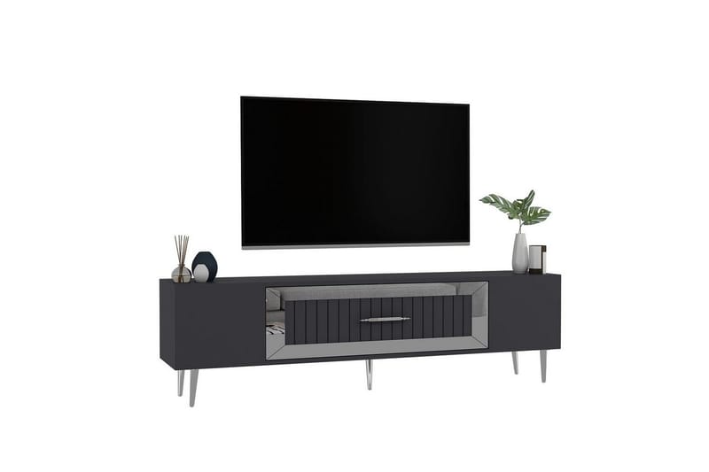 Anira TV-benk 150 cm - Antrasitt/Sølv - Møbler - Mediamøbel & tv møbel - TV-benk & mediabenk