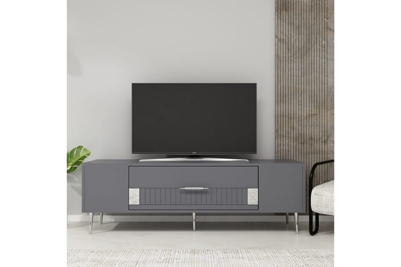 Anira TV-benk 150 cm - Antrasitt/Sølv - Møbler - Mediamøbel & tv møbel - TV-benk & mediabenk