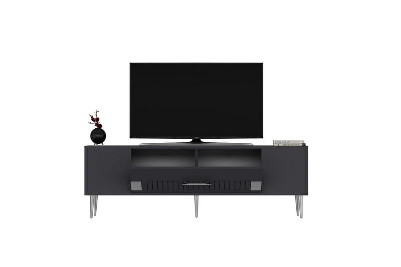 Anira TV-benk 150 cm - Antrasitt/Sølv - Møbler - Mediamøbel & tv møbel - TV-benk & mediabenk