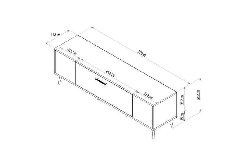 Anira TV-benk 150 cm - Hvit/Gull - Møbler - Mediamøbel & tv møbel - TV-benk & mediabenk