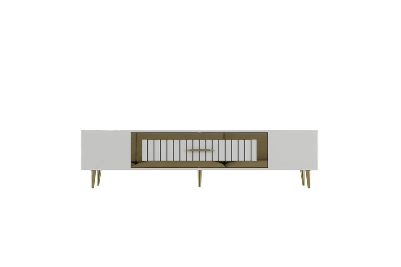 Anira TV-benk 150 cm - Hvit/Gull - Møbler - Mediamøbel & tv møbel - TV-benk & mediabenk