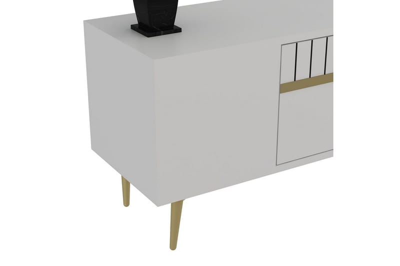 Anira TV-benk 150 cm - Hvit/Gull - Møbler - Mediamøbel & tv møbel - TV-benk & mediabenk