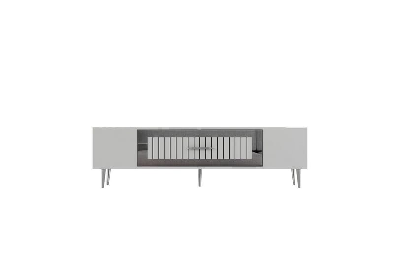 Anira TV-benk 150 cm - Hvit/Sølv - Møbler - Mediamøbel & tv møbel - TV-benk & mediabenk