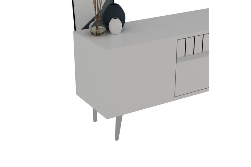 Anira TV-benk 150 cm - Hvit/Sølv - Møbler - Mediamøbel & tv møbel - TV-benk & mediabenk