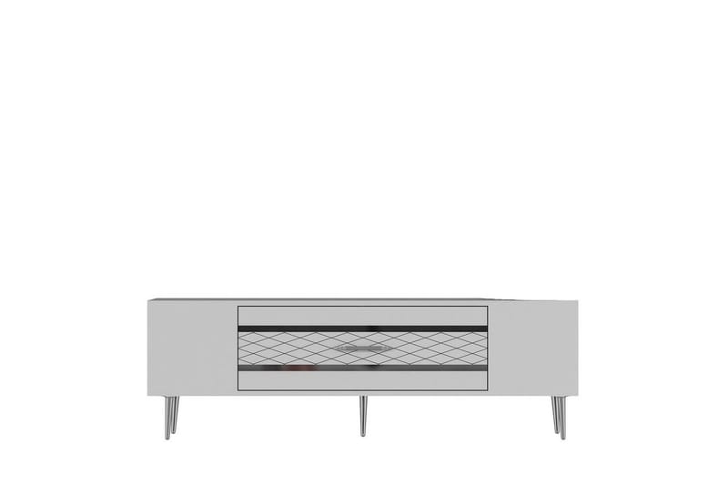 Anira TV-benk 150 cm, Hvit/Sølv