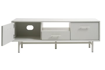 Anthony Gulvstående TV-benk 140 cm med Oppbevaring i Malt Tre - Beinhvit - Møbler - Mediamøbel & tv møbel - TV-benk & mediabenk