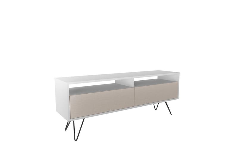 Anvor TV-benk 140 cm - Hvit/Beige - Møbler - Mediamøbel & tv møbel - TV-benk & mediabenk