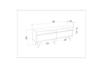 Anvor TV-benk 140 cm - Hvit/Sort - Møbler - Mediamøbel & tv møbel - TV-benk & mediabenk