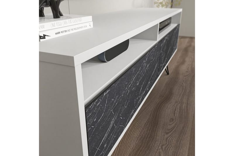 Anvor TV-benk 140 cm - Hvit/Sort - Møbler - Mediamøbel & tv møbel - TV-benk & mediabenk