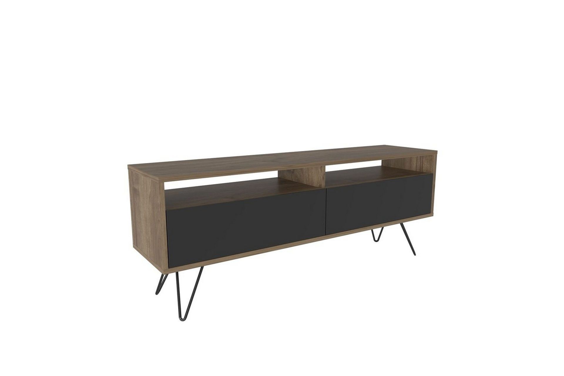 Anvor TV-benk 140 cm - Valnøtt/Sort