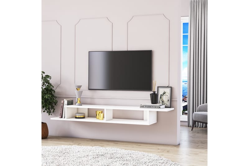 Aristes Tv-benk 141 cm - Hvit - TV-benk & mediabenk