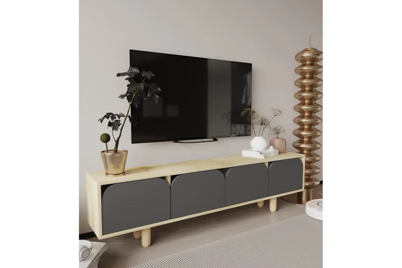 Arvo TV-benk 180x30 cm - Brun/Antrasitt - Møbler - Mediamøbel & tv møbel - Mediestativ & veggfeste