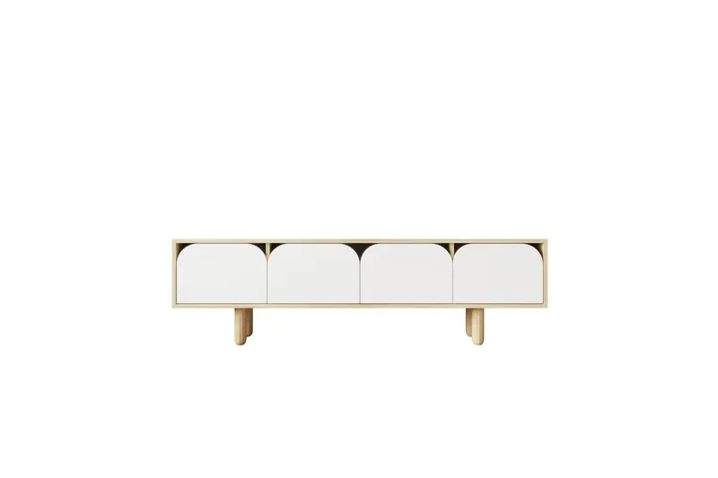 Arvo TV-benk 180x30 cm - Brun/Hvit - Møbler - Mediamøbel & tv møbel - Mediestativ & veggfeste