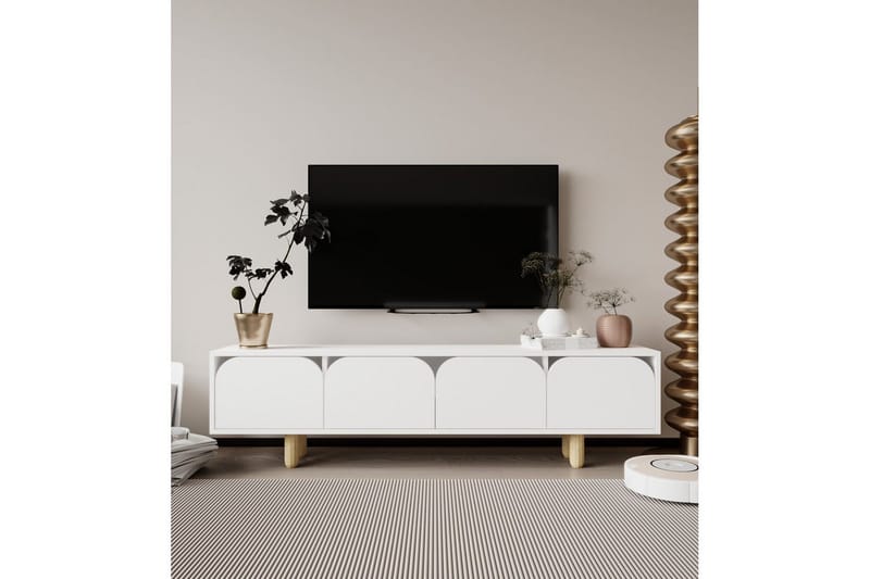 Arvo TV-benk 180x30 cm - Hvit - Møbler - Mediamøbel & tv møbel - Mediestativ & veggfeste