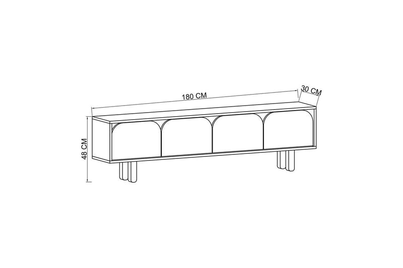 Arvo TV-benk 180x30 cm - Hvit - Møbler - Mediamøbel & tv møbel - Mediestativ & veggfeste