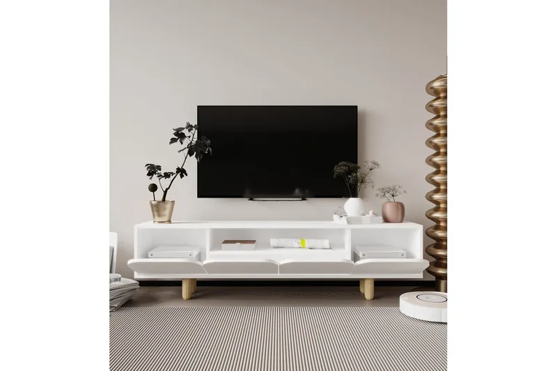 Arvo TV-benk 180x30 cm - Hvit - Møbler - Mediamøbel & tv møbel - Mediestativ & veggfeste