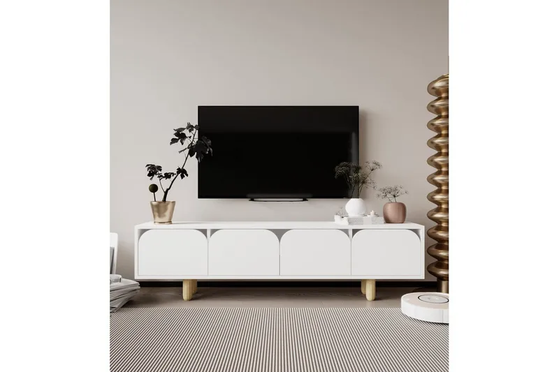 Arvo TV-benk 180x30 cm - Hvit - Møbler - Mediamøbel & tv møbel - Mediestativ & veggfeste