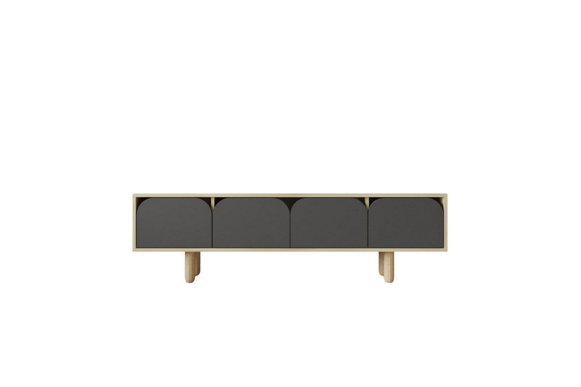 Arvo TV-benk 180x30 cm Travertinlook - Brun/Antrasitt