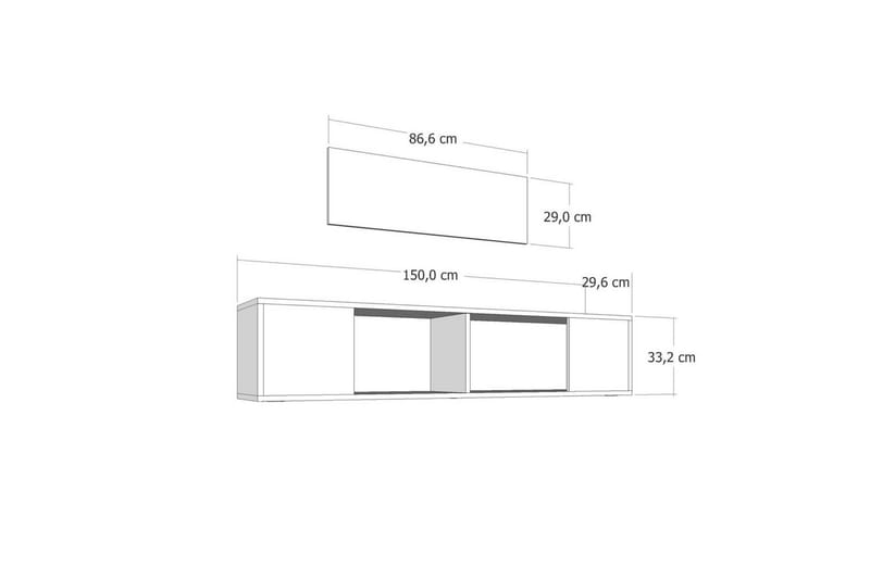 Avryn TV-benk 150 cm - Antrasitt - Møbler - Mediamøbel & tv møbel - TV-benk & mediabenk