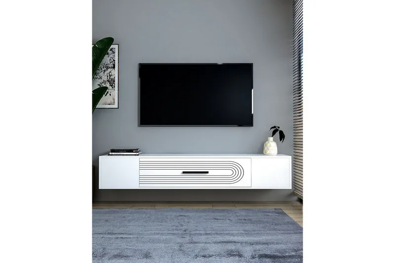 Avryn TV-benk 150 cm - Hvit - Møbler - Mediamøbel & tv møbel - TV-benk & mediabenk