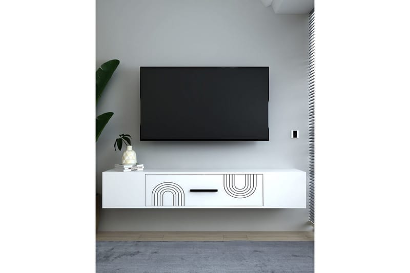 Avryn TV-benk 150 cm - Hvit - Møbler - Mediamøbel & tv møbel - TV-benk & mediabenk