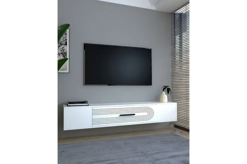 Avryn TV-benk 150 cm - Hvit - Møbler - Mediamøbel & tv møbel - TV-benk & mediabenk