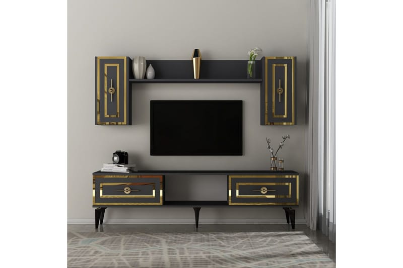 Barriet TV-møbelsett 150x29,6 cm - Antrasitt - Møbler - Mediamøbel & tv møbel - TV-møbelsett