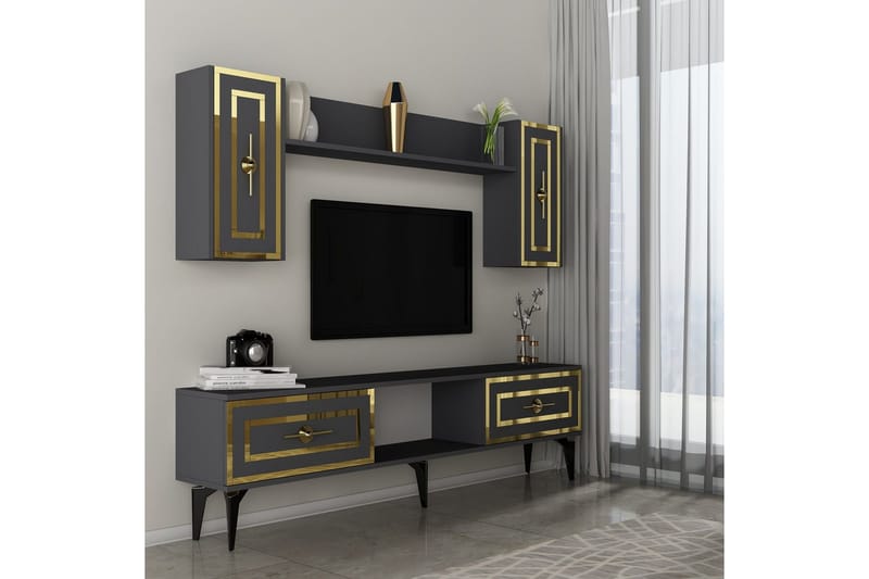 Barriet TV-møbelsett 150x29,6 cm - Antrasitt - Møbler - Mediamøbel & tv møbel - TV-møbelsett