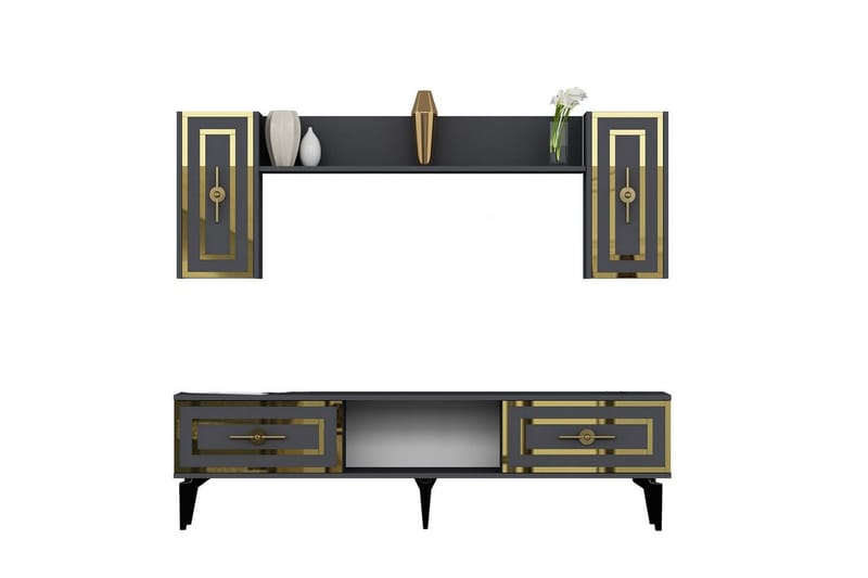 Barriet TV-møbelsett 150x29,6 cm - Antrasitt - Møbler - Mediamøbel & tv møbel - TV-møbelsett