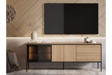 Basici Gulvstående TV-benk 167 cm med Oppbevaring i Mørkt Tre - Brun - Møbler - Mediamøbel & tv møbel - TV-benk & mediabenk