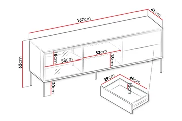 Basici Tv-Benk 167x41 cm - Brun - Møbler - Mediamøbel & tv møbel - TV-benk & mediabenk