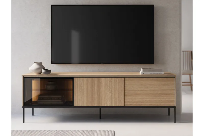 Basici Tv-Benk 197x41 cm - Grå/Grønn - Møbler - Mediamøbel & tv møbel - TV-benk & mediabenk