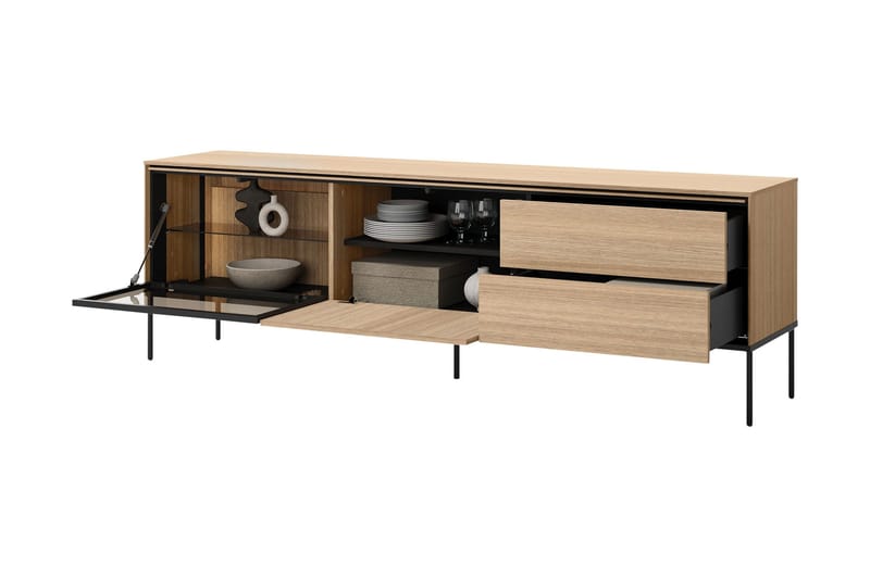 Basici Tv-Benk 197x41 cm - Grå/Grønn - Møbler - Mediamøbel & tv møbel - TV-benk & mediabenk