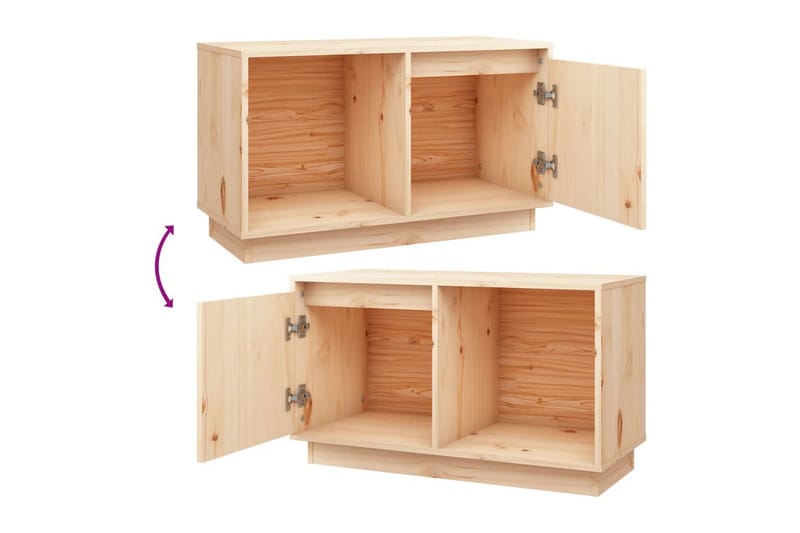 beBasic TV-benk 74x35x44 cm heltre furu - Brun - Møbler - Mediamøbel & tv møbel - TV-benk & mediabenk