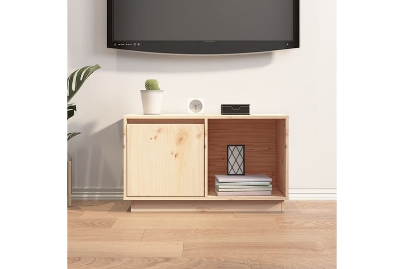 beBasic TV-benk 74x35x44 cm heltre furu - Brun - Møbler - Mediamøbel & tv møbel - TV-benk & mediabenk