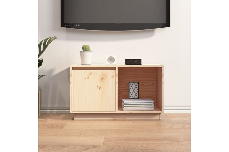 beBasic TV-benk 74x35x44 cm heltre furu - Brun - TV-benk & mediabenk