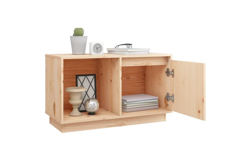 beBasic TV-benk 74x35x44 cm heltre furu - Brun - Møbler - Mediamøbel & tv møbel - TV-benk & mediabenk
