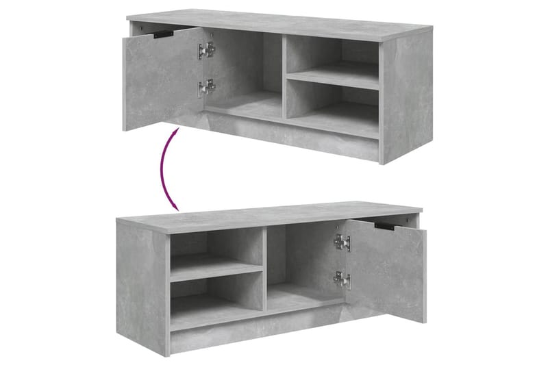 beBasic TV-benk betonggrå 102x35,5x36,5 cm konstruert tre - GrÃ¥ - Møbler - Mediamøbel & tv møbel - TV-benk & mediabenk