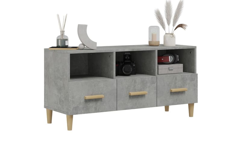 beBasic TV-benk betonggrå 102x36x50 cm konstruert tre - GrÃ¥ - Møbler - Mediamøbel & tv møbel - TV-benk & mediabenk
