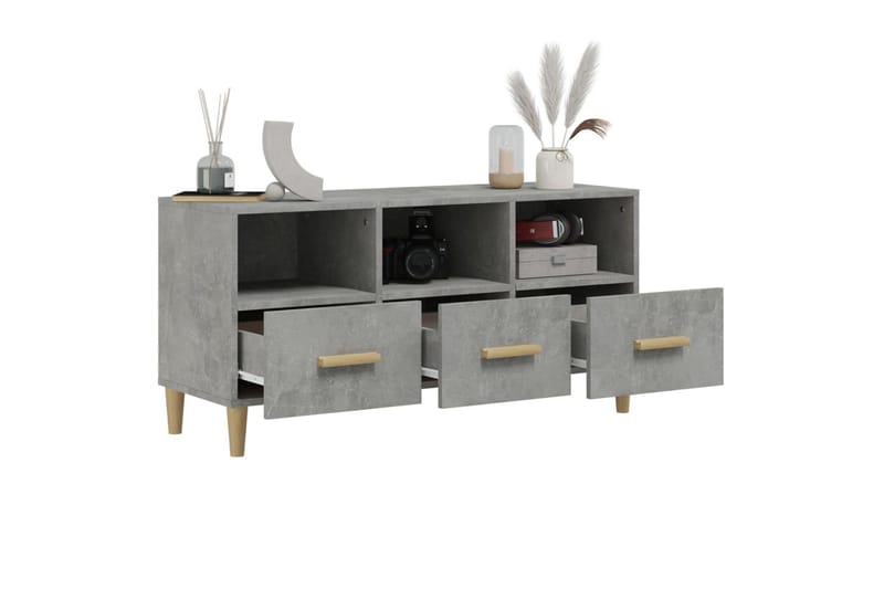 beBasic TV-benk betonggrå 102x36x50 cm konstruert tre - GrÃ¥ - Møbler - Mediamøbel & tv møbel - TV-benk & mediabenk