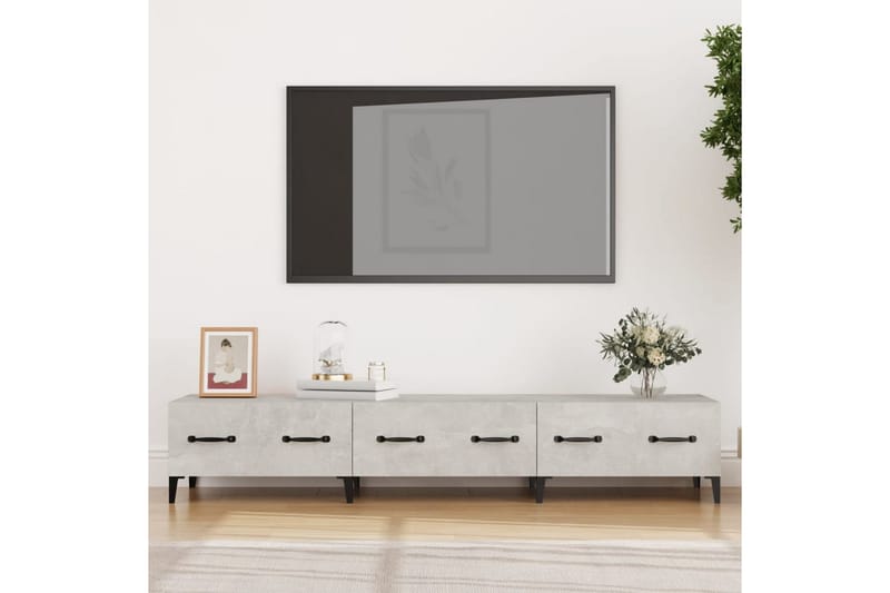 beBasic TV-benk betonggrå 150x34,5x30 cm konstruert tre - GrÃ¥ - TV-benk & mediabenk