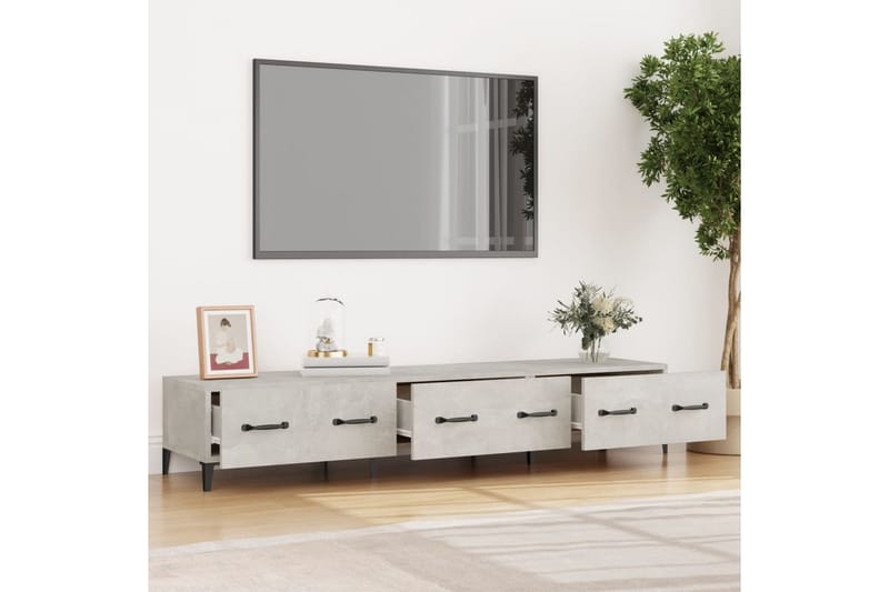 beBasic TV-benk betonggrå 150x34,5x30 cm konstruert tre - GrÃ¥ - TV-benk & mediabenk