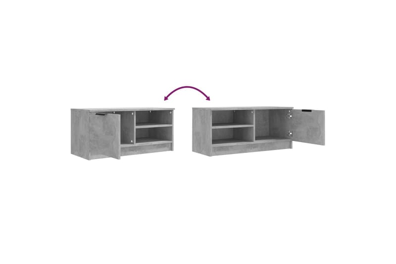 beBasic TV-benk betonggrå 80x35x36,5 cm konstruert tre - GrÃ¥ - Møbler - Mediamøbel & tv møbel - TV-benk & mediabenk