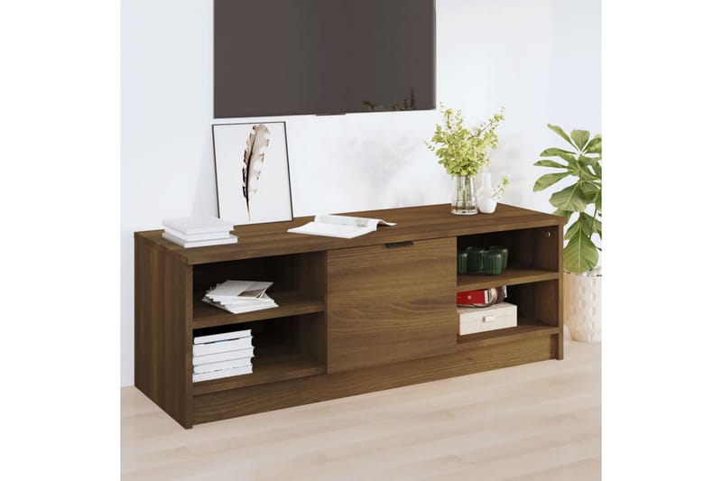 beBasic TV-benk brun eik 102x35,5x36,5 cm konstruert tre - Brun - TV-benk & mediabenk